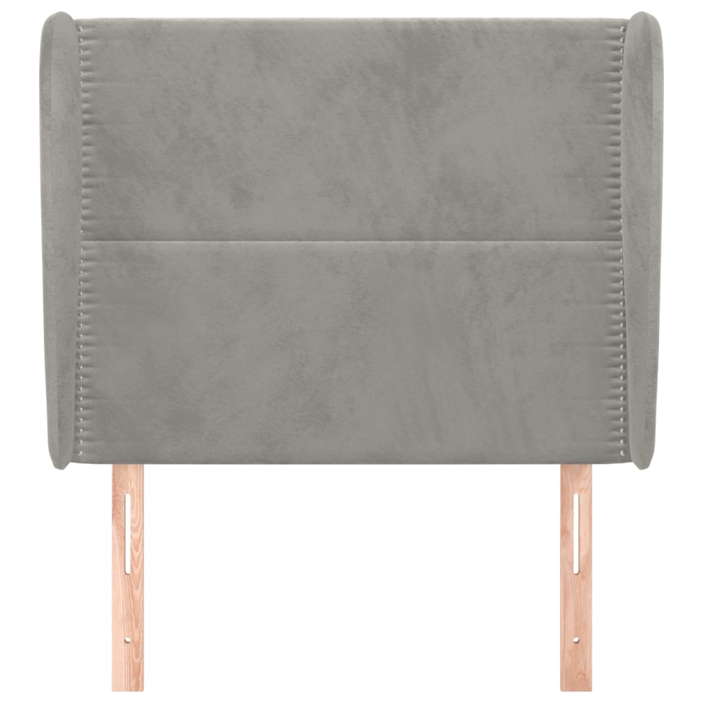vidaXL Tăblie de pat cu aripioare gri deschis 83x23x118/128 cm catifea