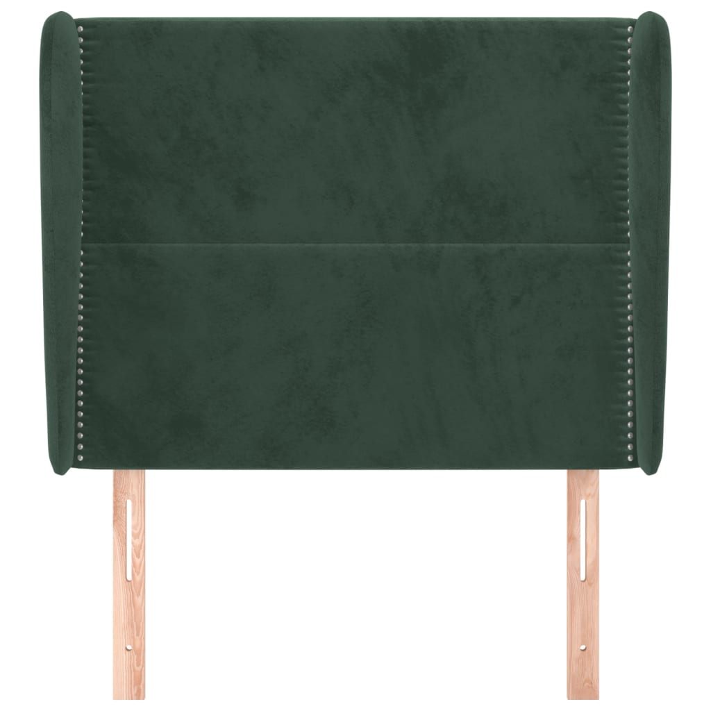 vidaXL Tăblie pat cu aripioare verde închis 83x23x118/128 cm catifea vidaXL Tăblie pat cu aripioare verde închis 83x23x118/128 cm catifea