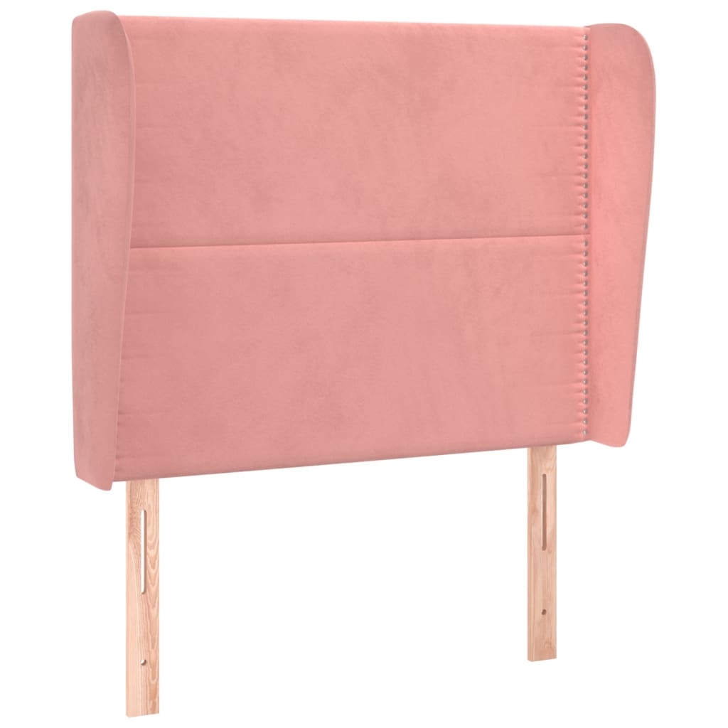 vidaXL Tăblie de pat cu aripioare, roz, 83x23x118/128 cm, catifea