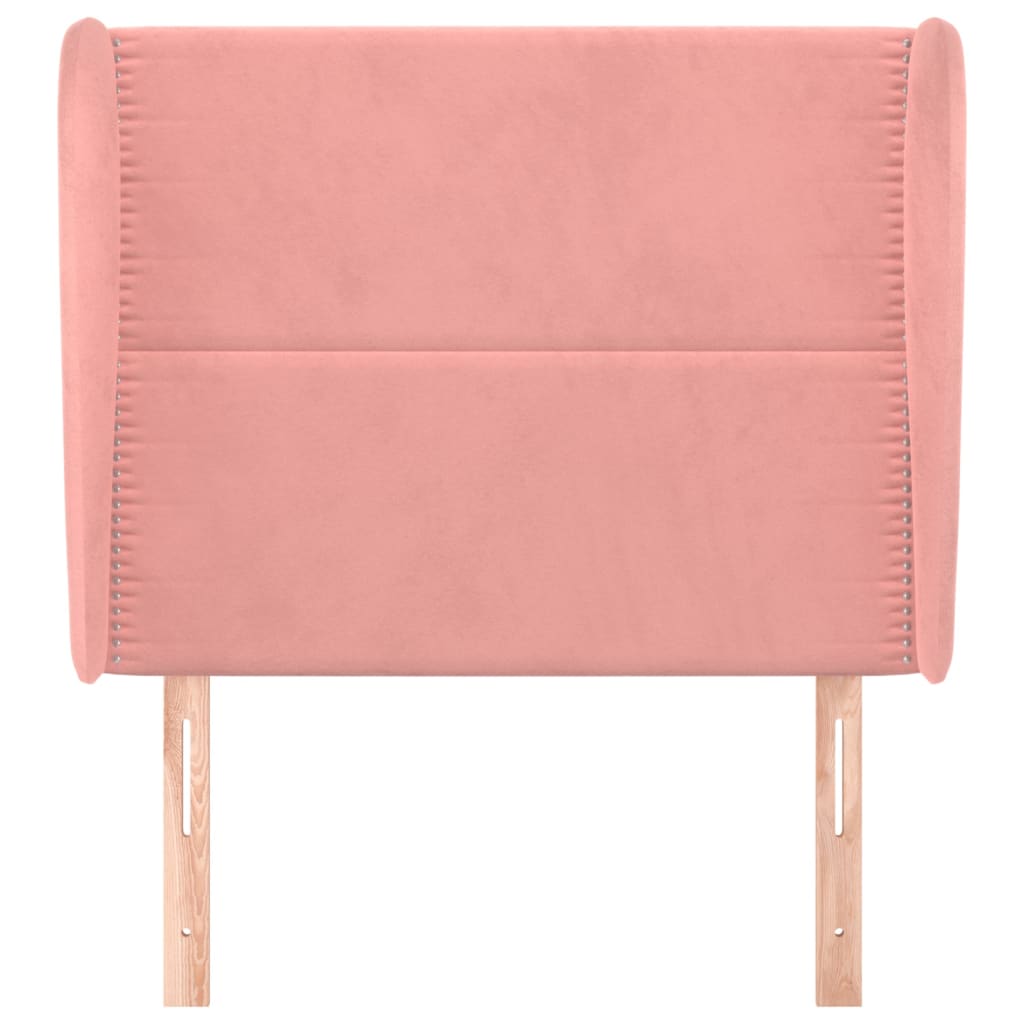 vidaXL Tăblie de pat cu aripioare, roz, 83x23x118/128 cm, catifea