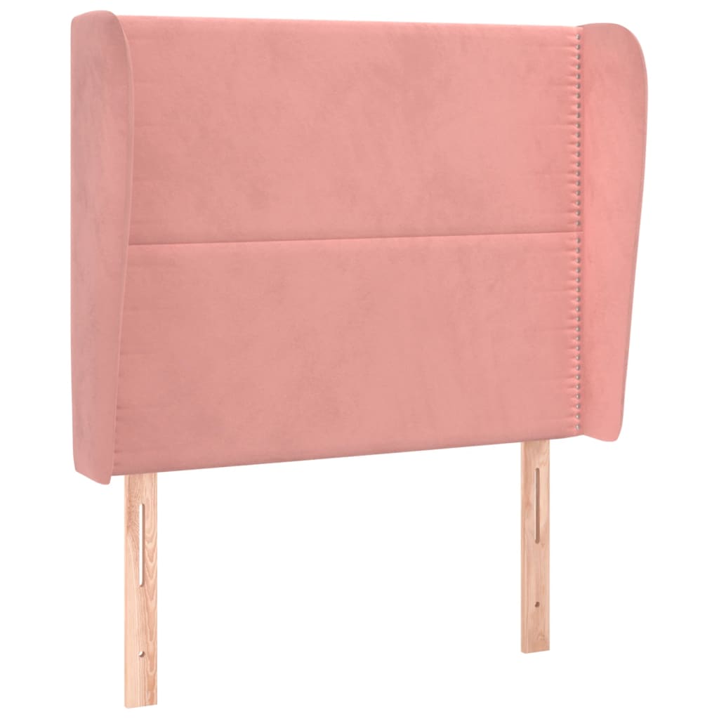 vidaXL Tăblie de pat cu aripioare, roz, 93x23x118/128 cm, catifea