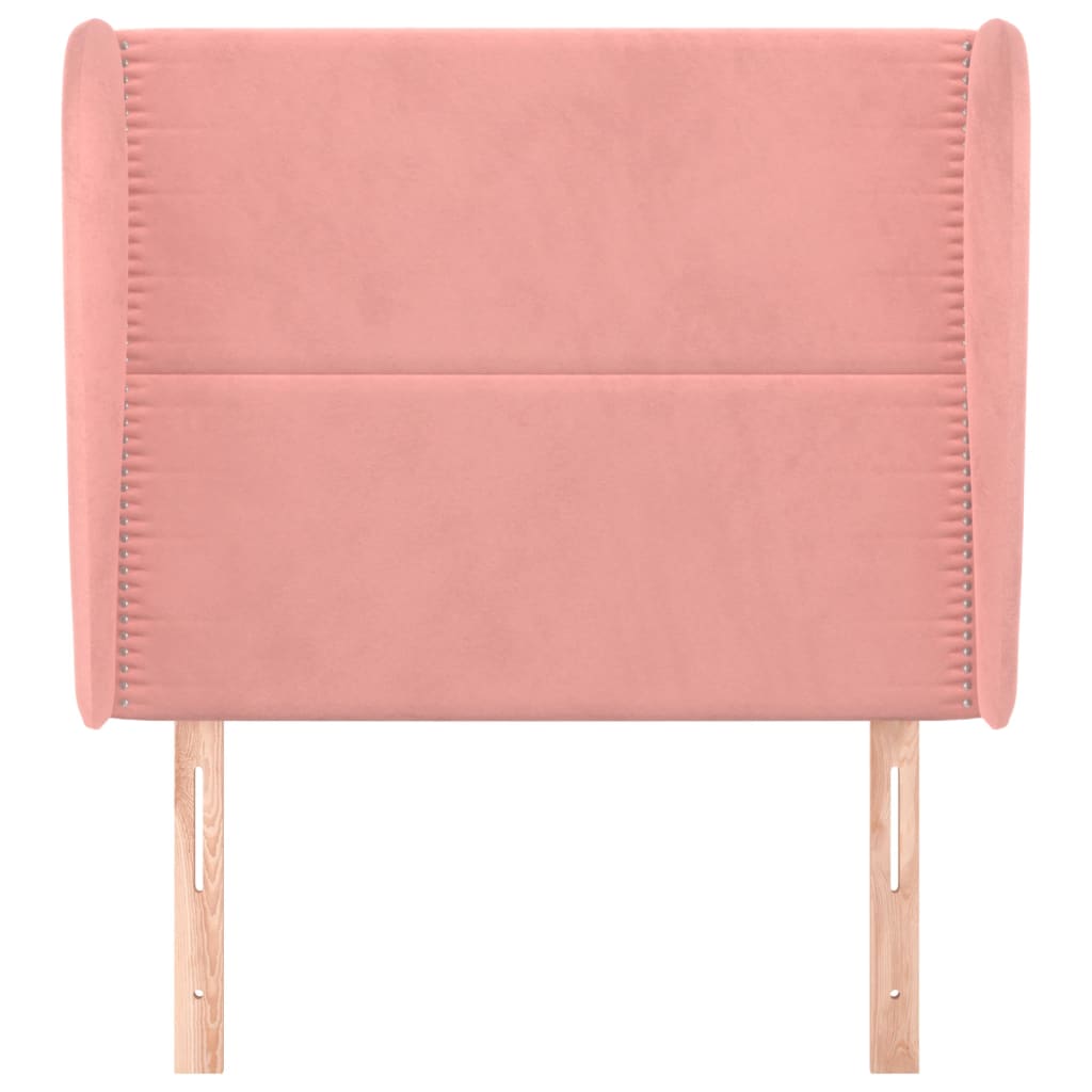 vidaXL Tăblie de pat cu aripioare, roz, 93x23x118/128 cm, catifea