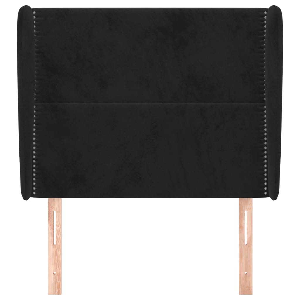 vidaXL Tăblie de pat cu aripioare, negru, 103x23x118/128 cm, catifea