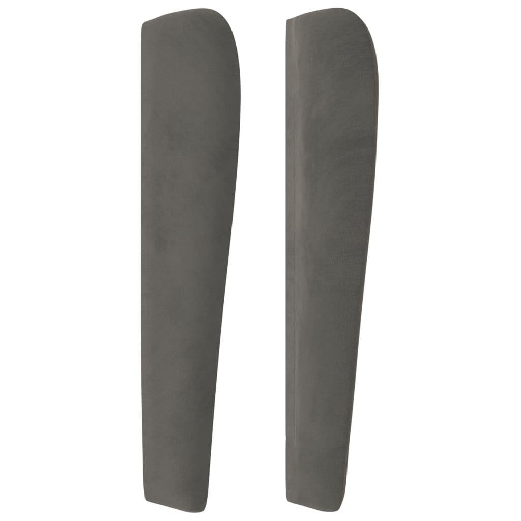 vidaXL Tăblie de pat cu aripioare gri închis 163x23x118/128 cm catifea vidaXL Tăblie de pat cu aripioare gri închis 163x23x118/128 cm catifea