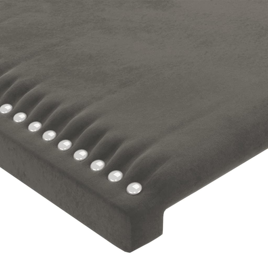 vidaXL Tăblie de pat cu aripioare gri închis 183x23x118/128 cm catifea vidaXL Tăblie de pat cu aripioare gri închis 183x23x118/128 cm catifea