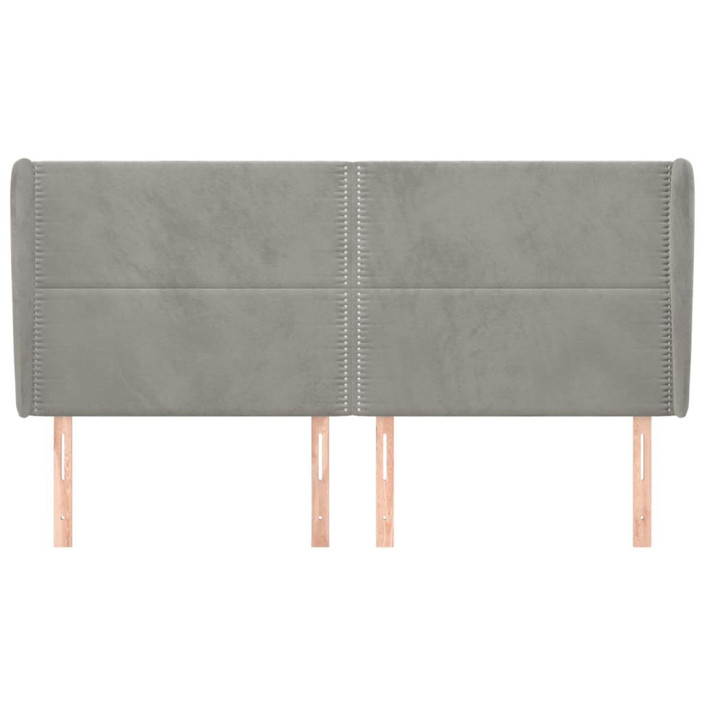 vidaXL Tăblie de pat cu aripioare gri deschis 203x23x118/128cm catifea