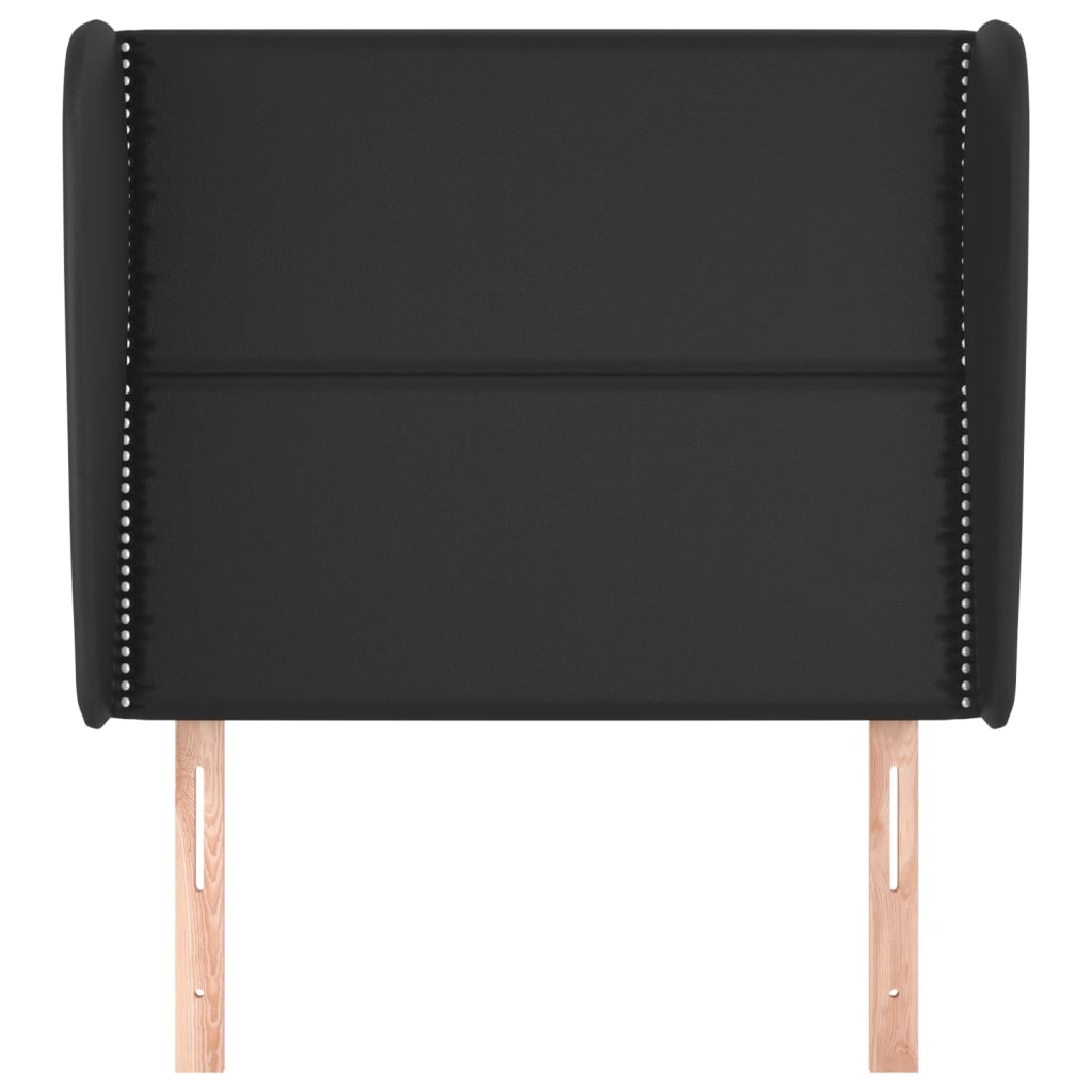 vidaXL Tăblie de pat cu aripioare, negru, 83x23x118/128 cm, piele eco vidaXL Tăblie de pat cu aripioare, negru, 83x23x118/128 cm, piele eco