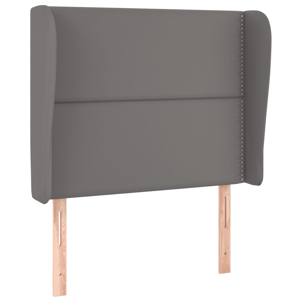 vidaXL Tăblie de pat cu aripioare gri 93x23x118/128 cm piele eco vidaXL Tăblie de pat cu aripioare gri 93x23x118/128 cm piele eco