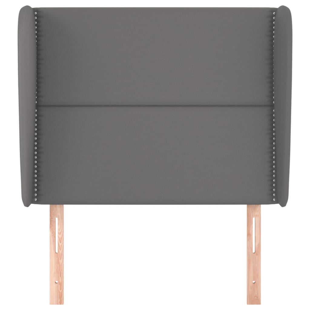 vidaXL Tăblie de pat cu aripioare gri 93x23x118/128 cm piele eco vidaXL Tăblie de pat cu aripioare gri 93x23x118/128 cm piele eco