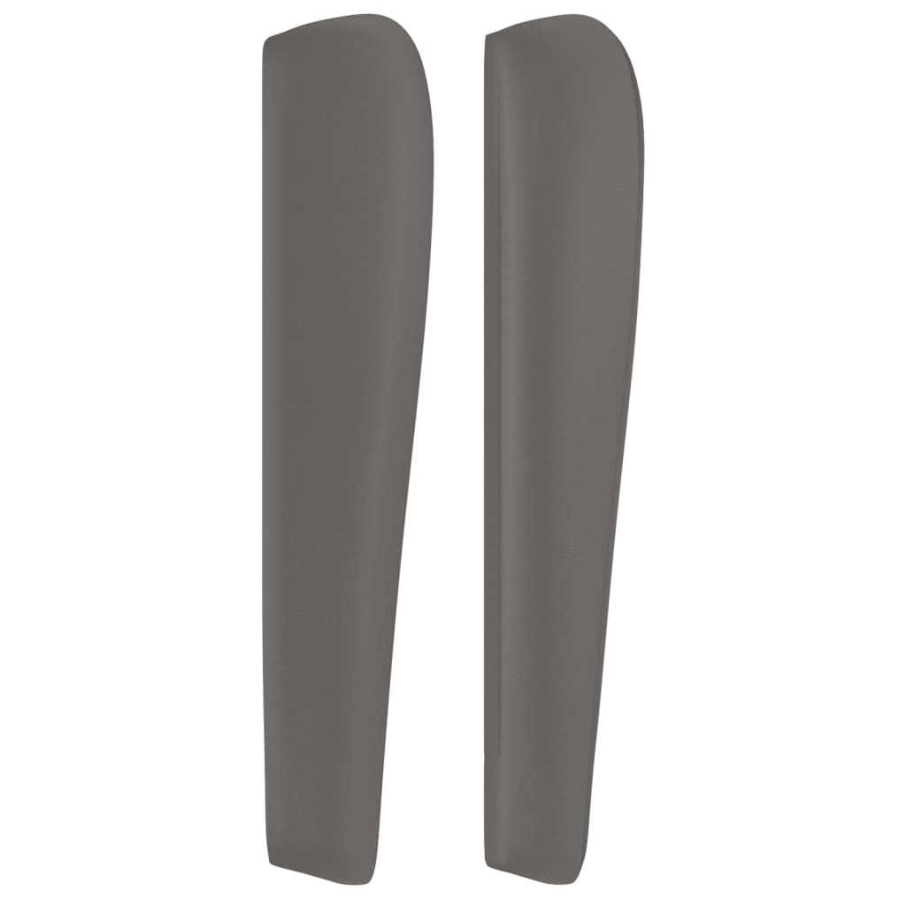vidaXL Tăblie de pat cu aripioare gri 93x23x118/128 cm piele eco vidaXL Tăblie de pat cu aripioare gri 93x23x118/128 cm piele eco