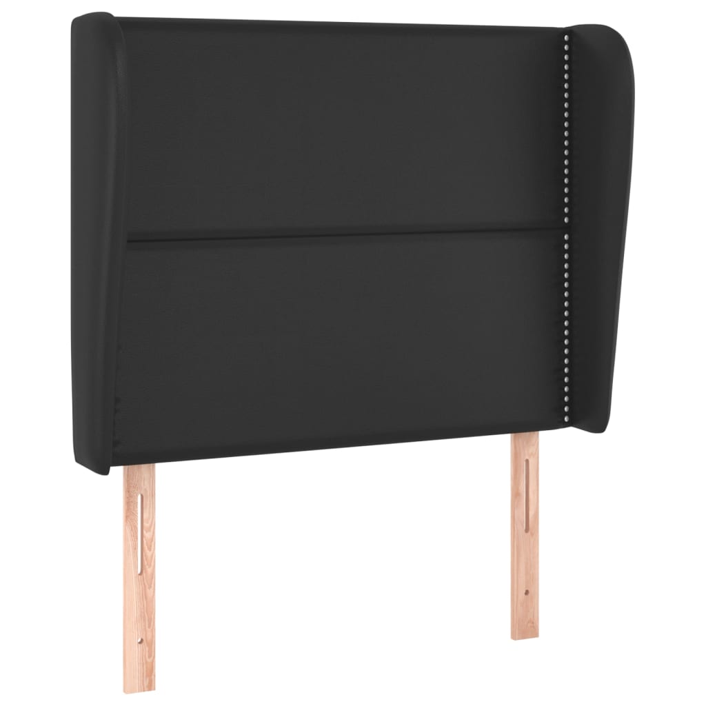 vidaXL Tăblie de pat cu aripioare, negru, 103x23x118/128 cm, piele eco
