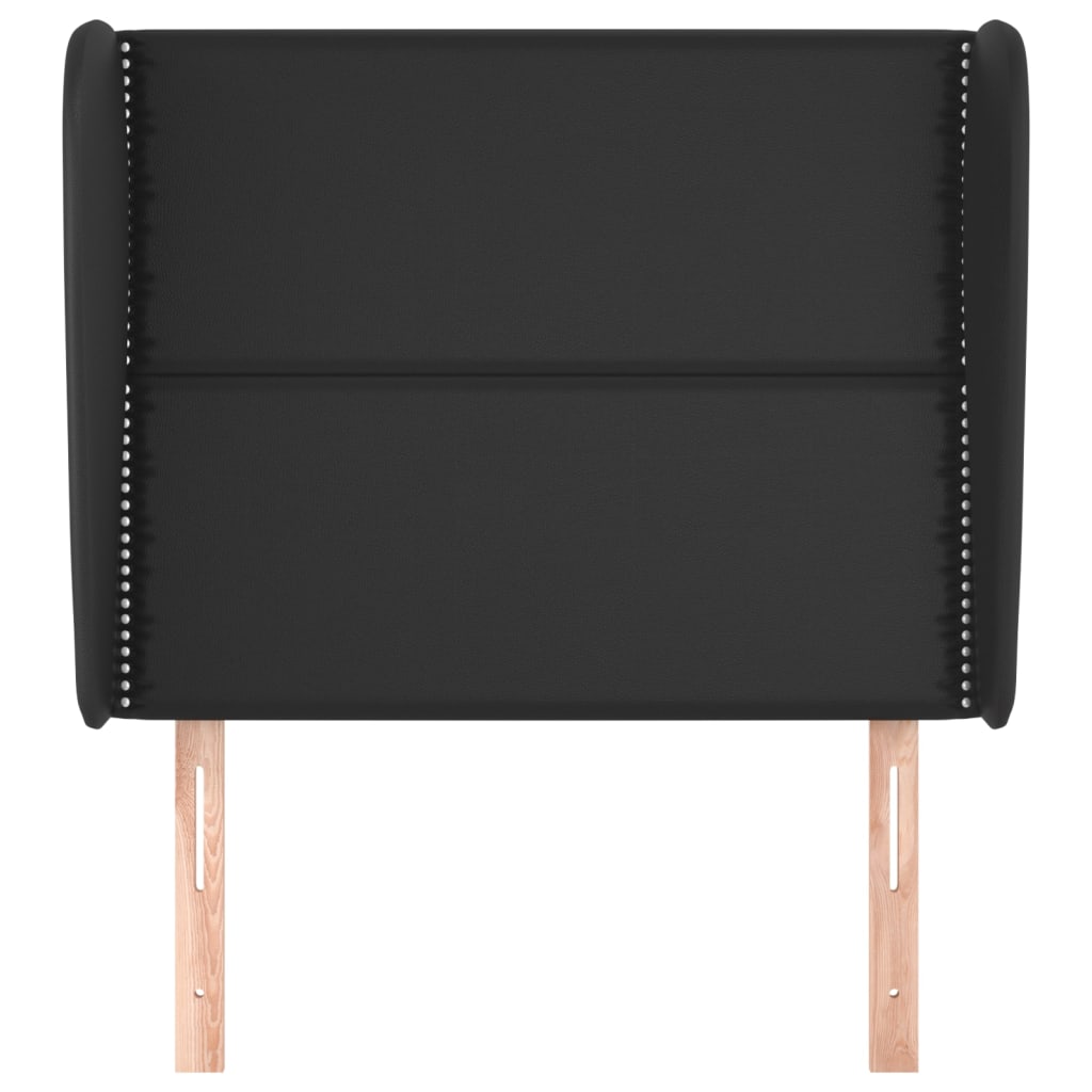 vidaXL Tăblie de pat cu aripioare, negru, 103x23x118/128 cm, piele eco