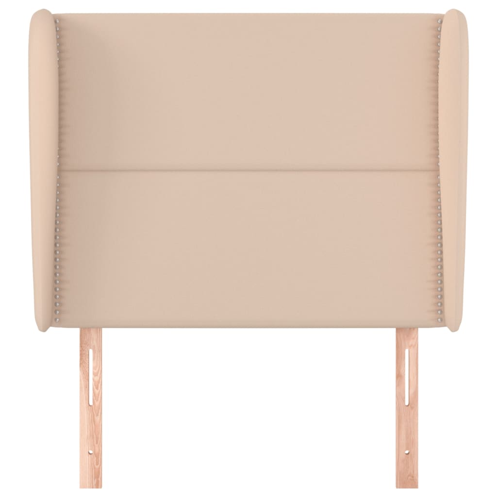 vidaXL Tăblie pat cu aripioare cappuccino 103x23x118/128 cm piele eco vidaXL Tăblie pat cu aripioare cappuccino 103x23x118/128 cm piele eco