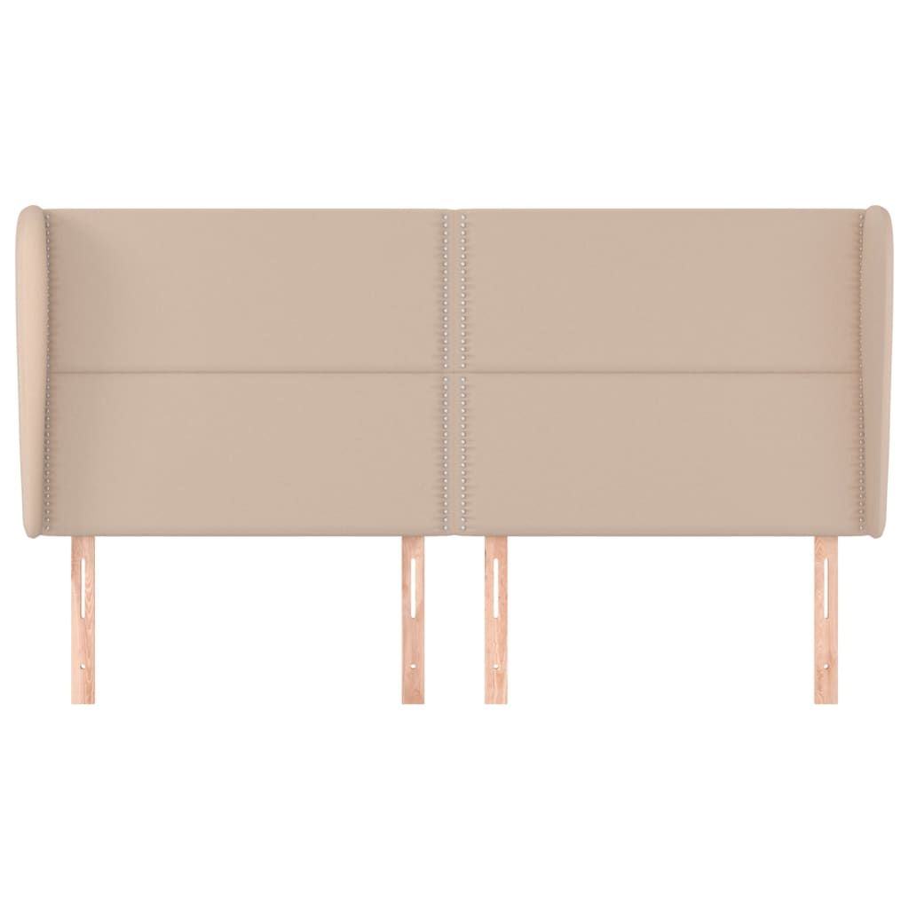 vidaXL Tăblie pat cu aripioare cappuccino 183x23x118/128 cm piele eco