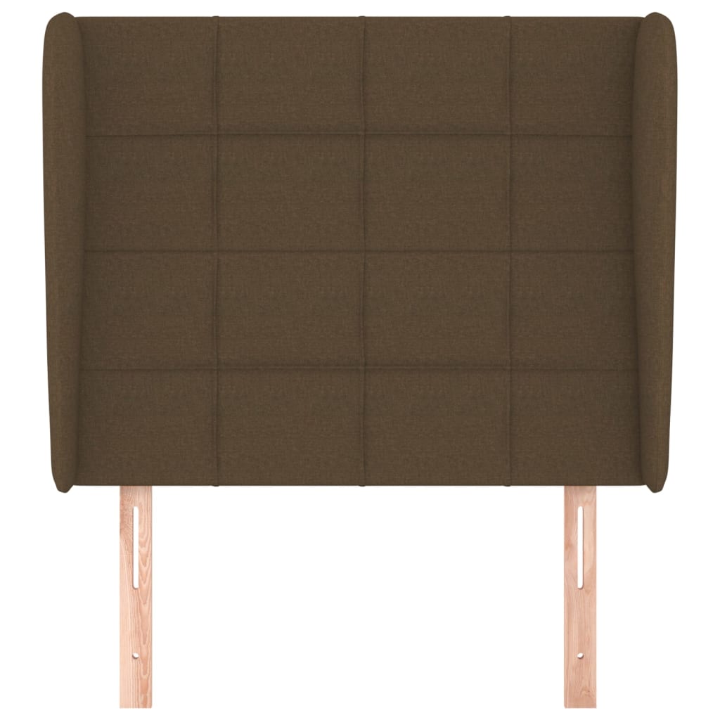 vidaXL Tăblie de pat cu aripioare maro închis 83x23x118/128 cm textil