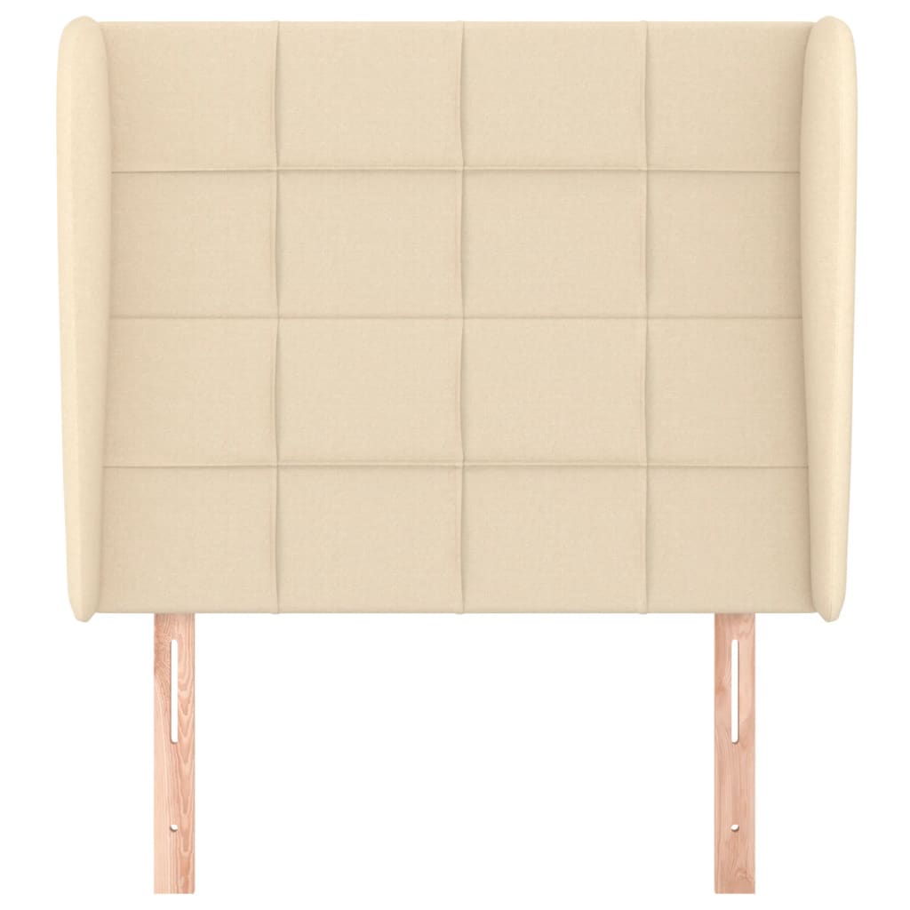 vidaXL Tăblie de pat cu aripioare, crem, 83x23x118/128 cm, textil