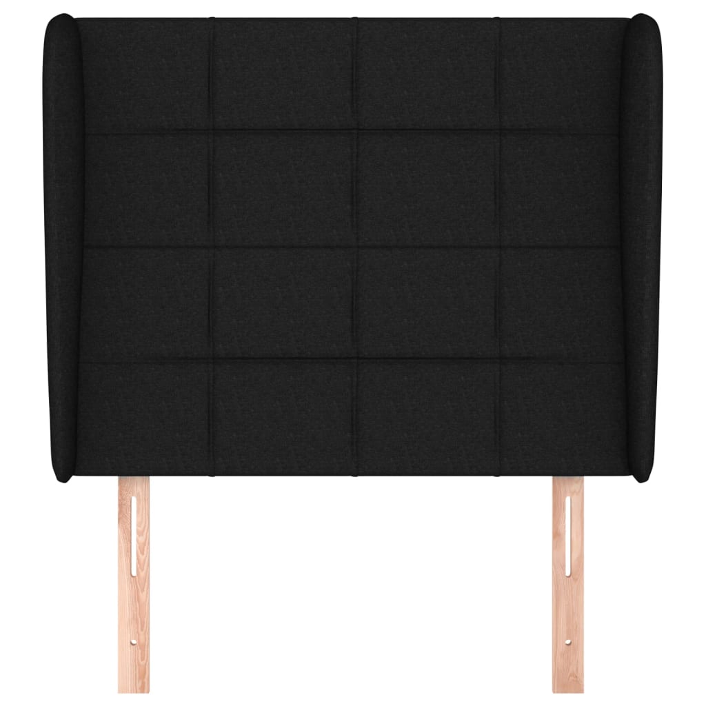 vidaXL Tăblie de pat cu aripioare, negru, 93x23x118/128 cm, textil