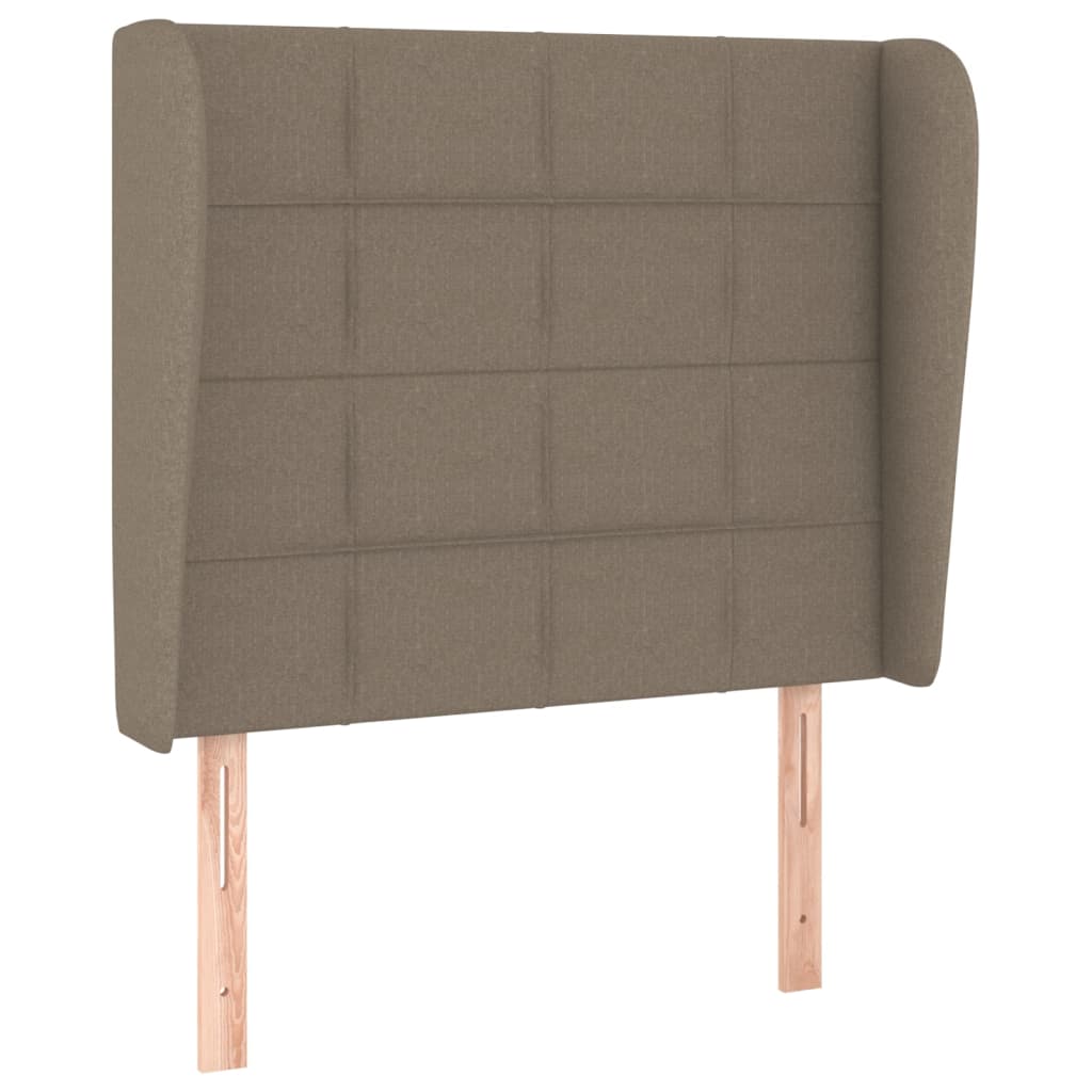 vidaXL Tăblie de pat cu aripioare gri taupe 93x23x118/128 cm textil