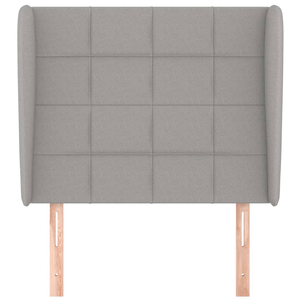 vidaXL Tăblie de pat cu aripioare gri deschis 103x23x118/128 cm textil