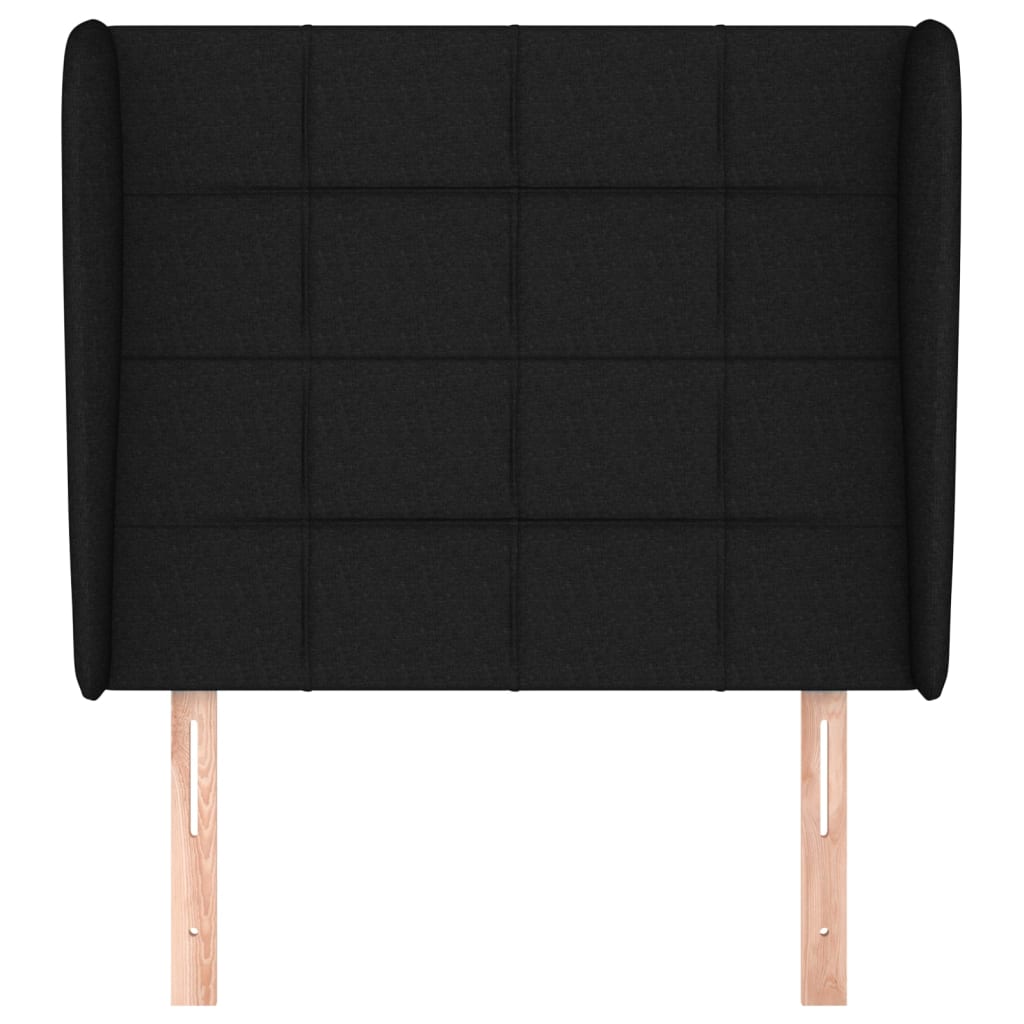 vidaXL Tăblie de pat cu aripioare, negru, 103x23x118/128 cm, textil