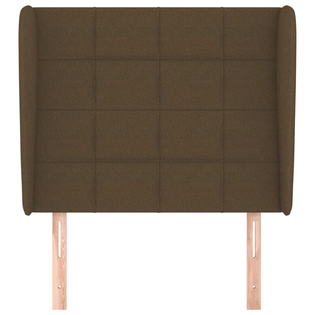 vidaXL Tăblie de pat cu aripioare maro închis 103x23x118/128 cm textil