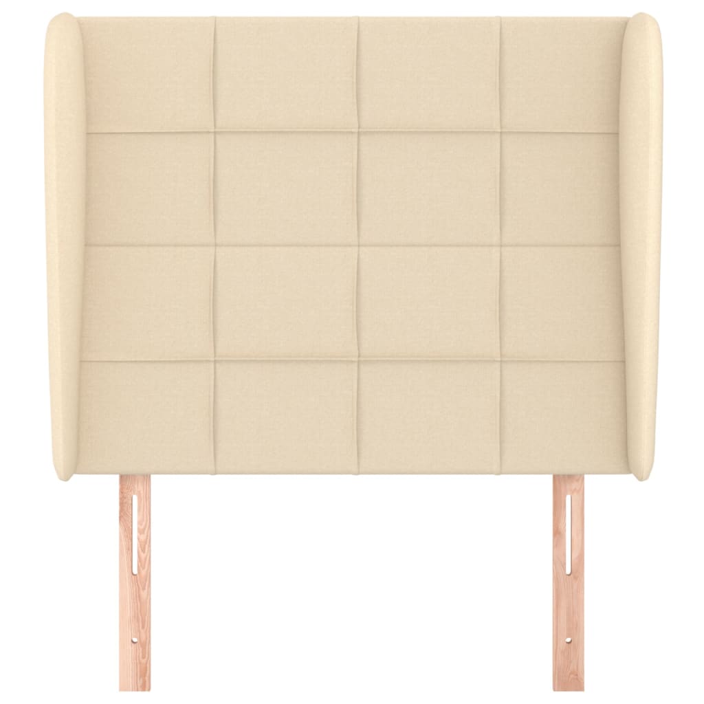 vidaXL Tăblie de pat cu aripioare, crem, 103x23x118/128 cm, textil