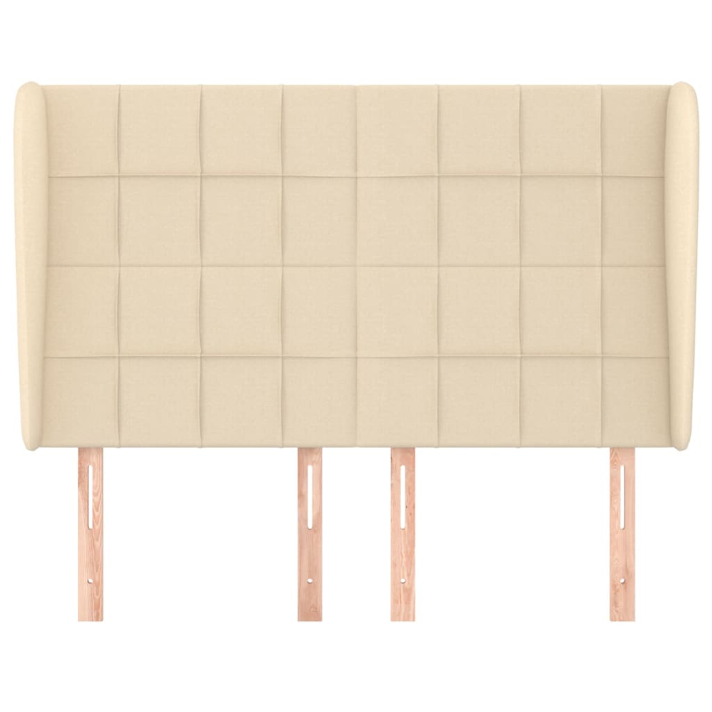 vidaXL Tăblie de pat cu aripioare, crem, 147x23x118/128 cm, textil
