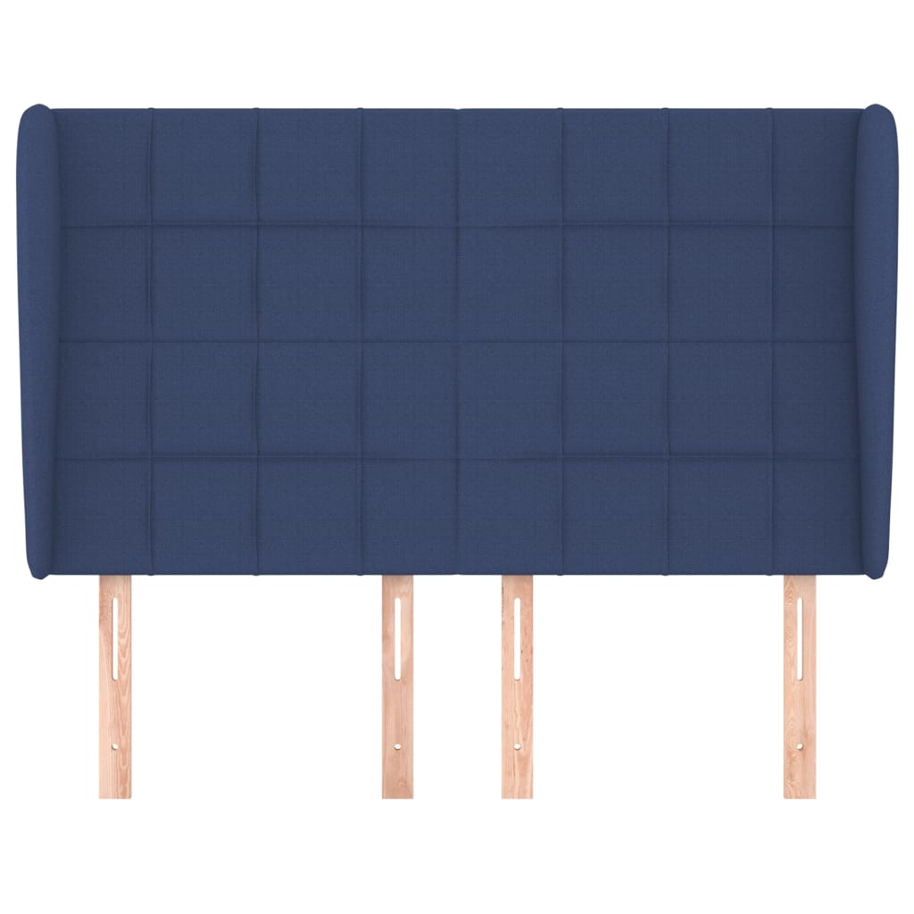 vidaXL Tăblie de pat cu aripioare, albastru, 147x23x118/128 cm, textil vidaXL Tăblie de pat cu aripioare, albastru, 147x23x118/128 cm, textil