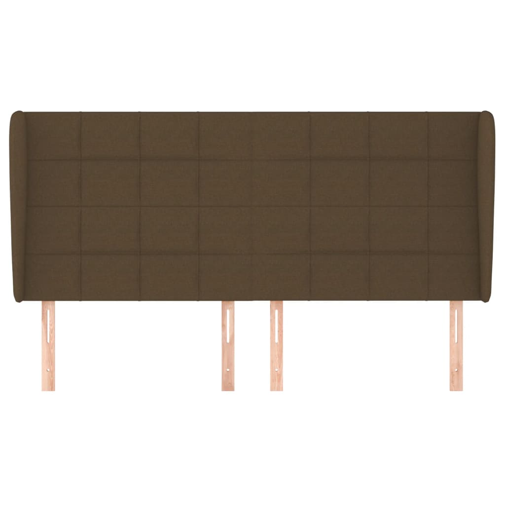 vidaXL Tăblie de pat cu aripioare maro închis 163x23x118/128 cm textil