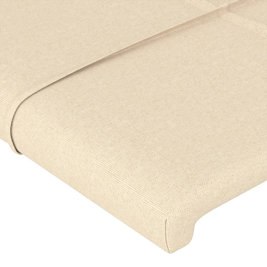vidaXL Tăblie de pat cu aripioare, crem, 163x23x118/128 cm, textil vidaXL Tăblie de pat cu aripioare, crem, 163x23x118/128 cm, textil