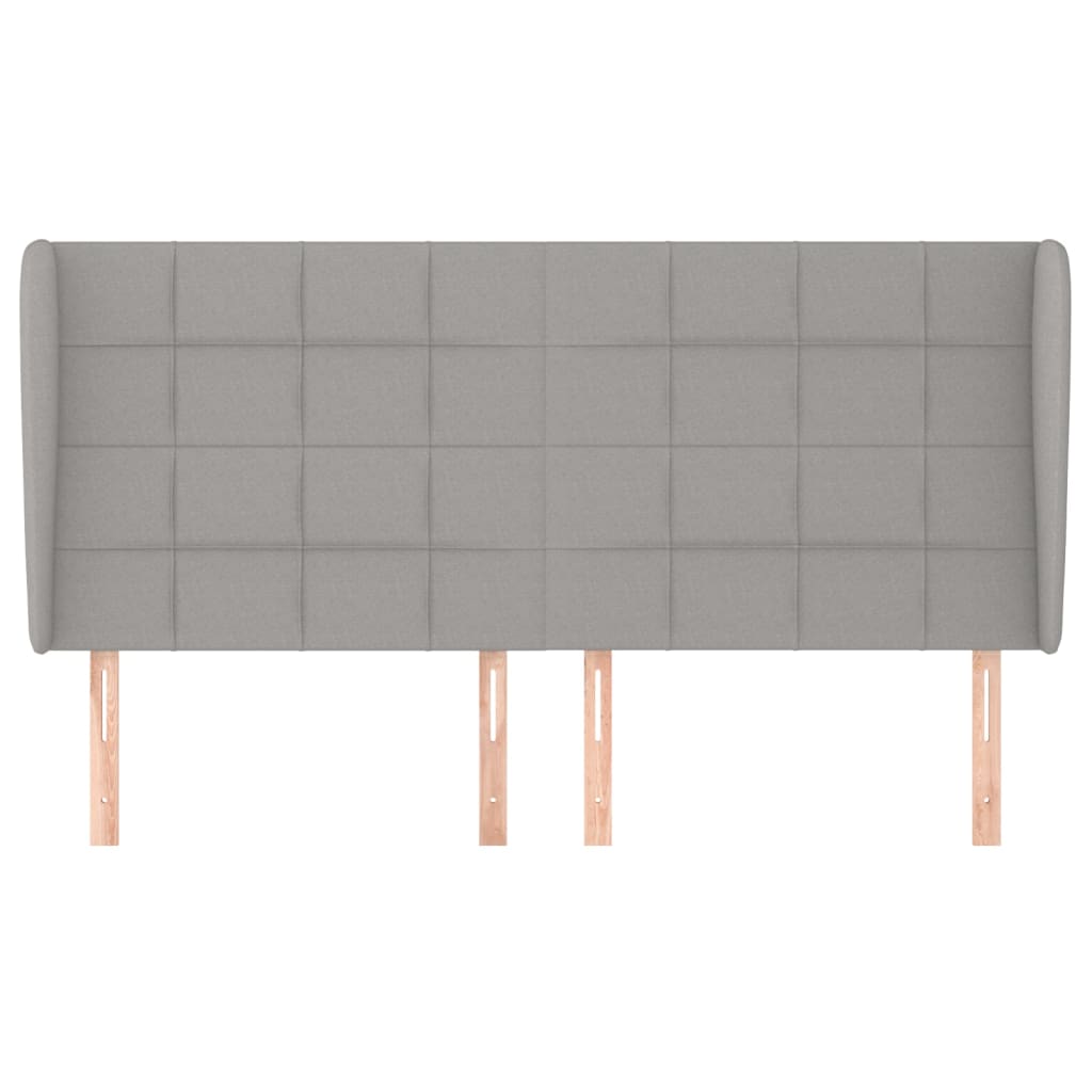 vidaXL Tăblie de pat cu aripioare gri deschis 183x23x118/128 cm textil