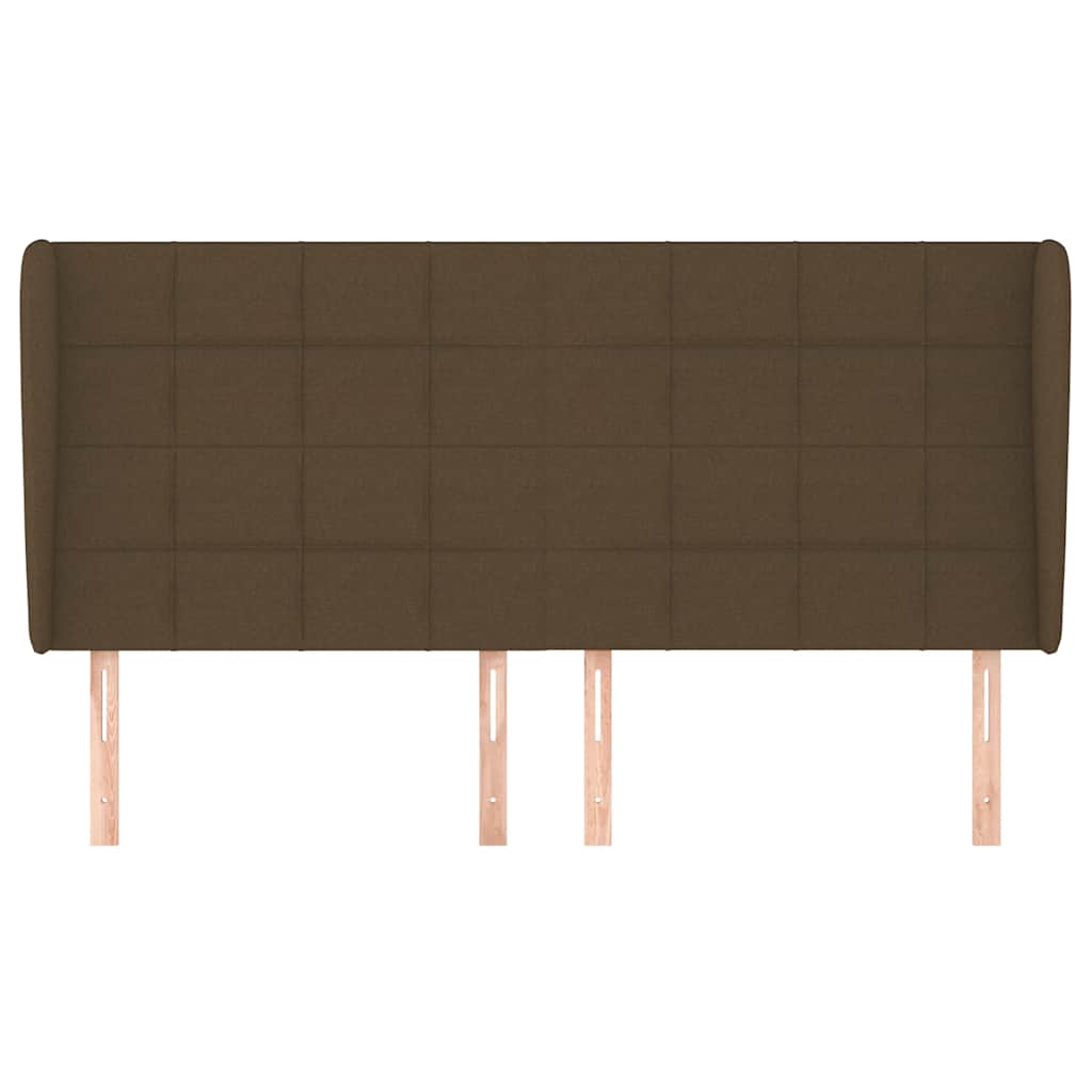 vidaXL Tăblie de pat cu aripioare maro închis 183x23x118/128 cm textil