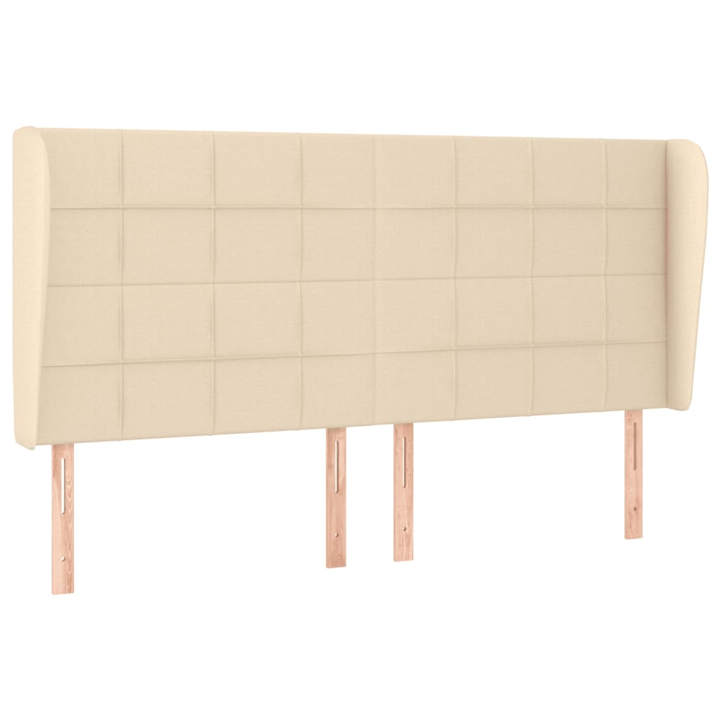 vidaXL Tăblie de pat cu aripioare, crem, 183x23x118/128 cm, textil