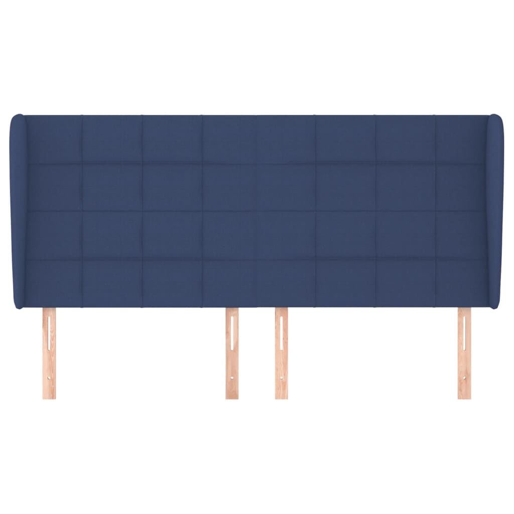 vidaXL Tăblie de pat cu aripioare, albastru, 183x23x118/128 cm, textil vidaXL Tăblie de pat cu aripioare, albastru, 183x23x118/128 cm, textil