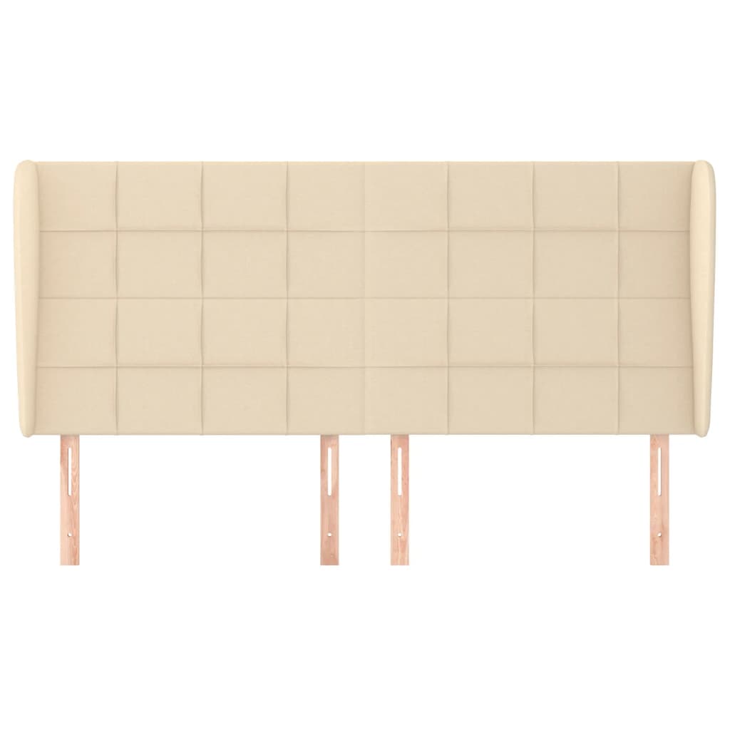 vidaXL Tăblie de pat cu aripioare, crem, 203x23x118/128 cm, textil