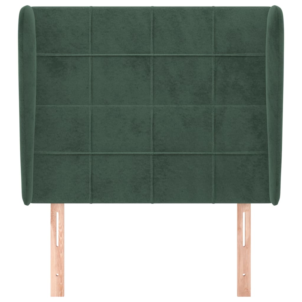 vidaXL Tăblie pat cu aripioare verde închis 83x23x118/128 cm catifea vidaXL Tăblie pat cu aripioare verde închis 83x23x118/128 cm catifea