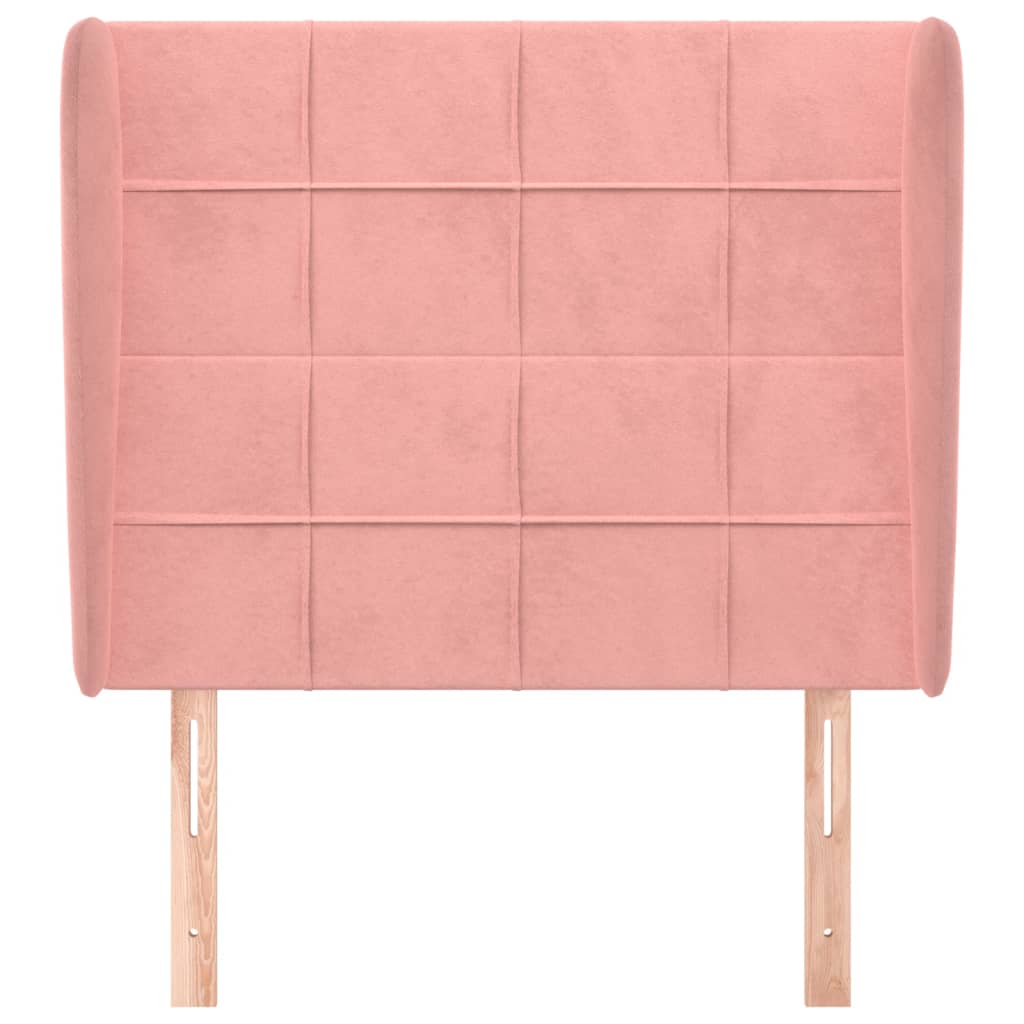 vidaXL Tăblie de pat cu aripioare, roz, 83x23x118/128 cm, catifea