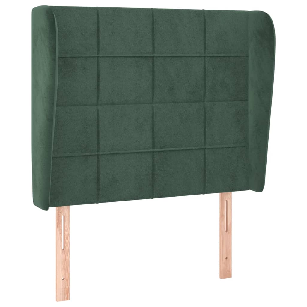 vidaXL Tăblie pat cu aripioare verde închis 93x23x118/128 cm catifea vidaXL Tăblie pat cu aripioare verde închis 93x23x118/128 cm catifea
