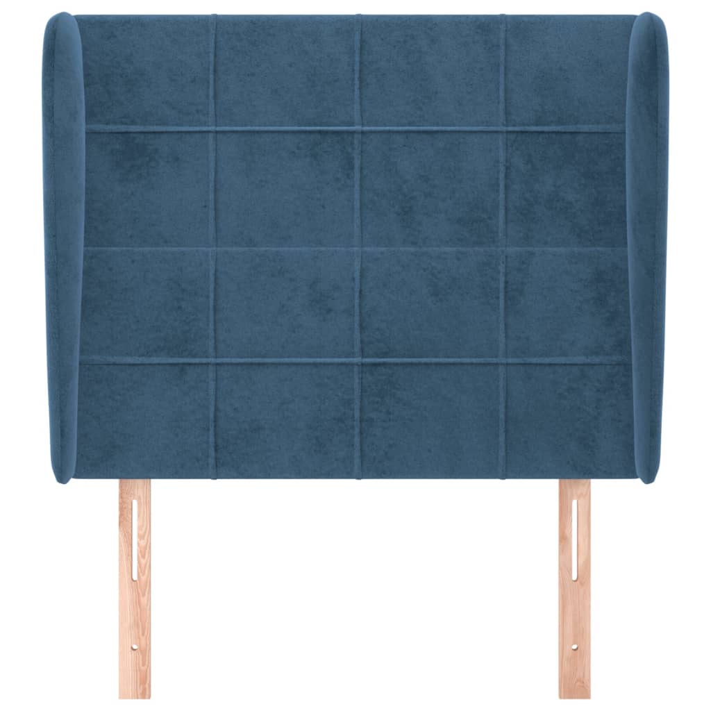 vidaXL Tăblie pat cu aripioare albastru închis 93x23x118/128cm catifea vidaXL Tăblie pat cu aripioare albastru închis 93x23x118/128cm catifea