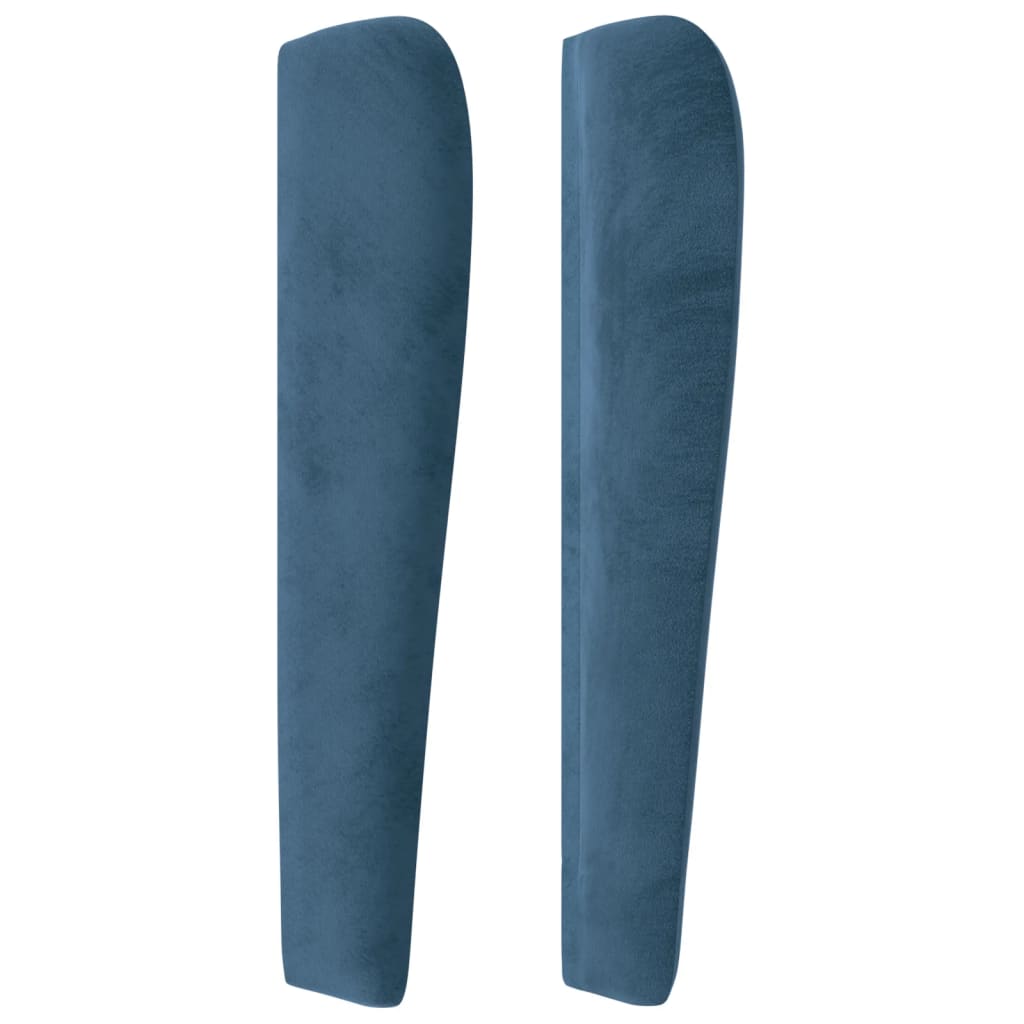 vidaXL Tăblie pat cu aripioare albastru închis 93x23x118/128cm catifea vidaXL Tăblie pat cu aripioare albastru închis 93x23x118/128cm catifea