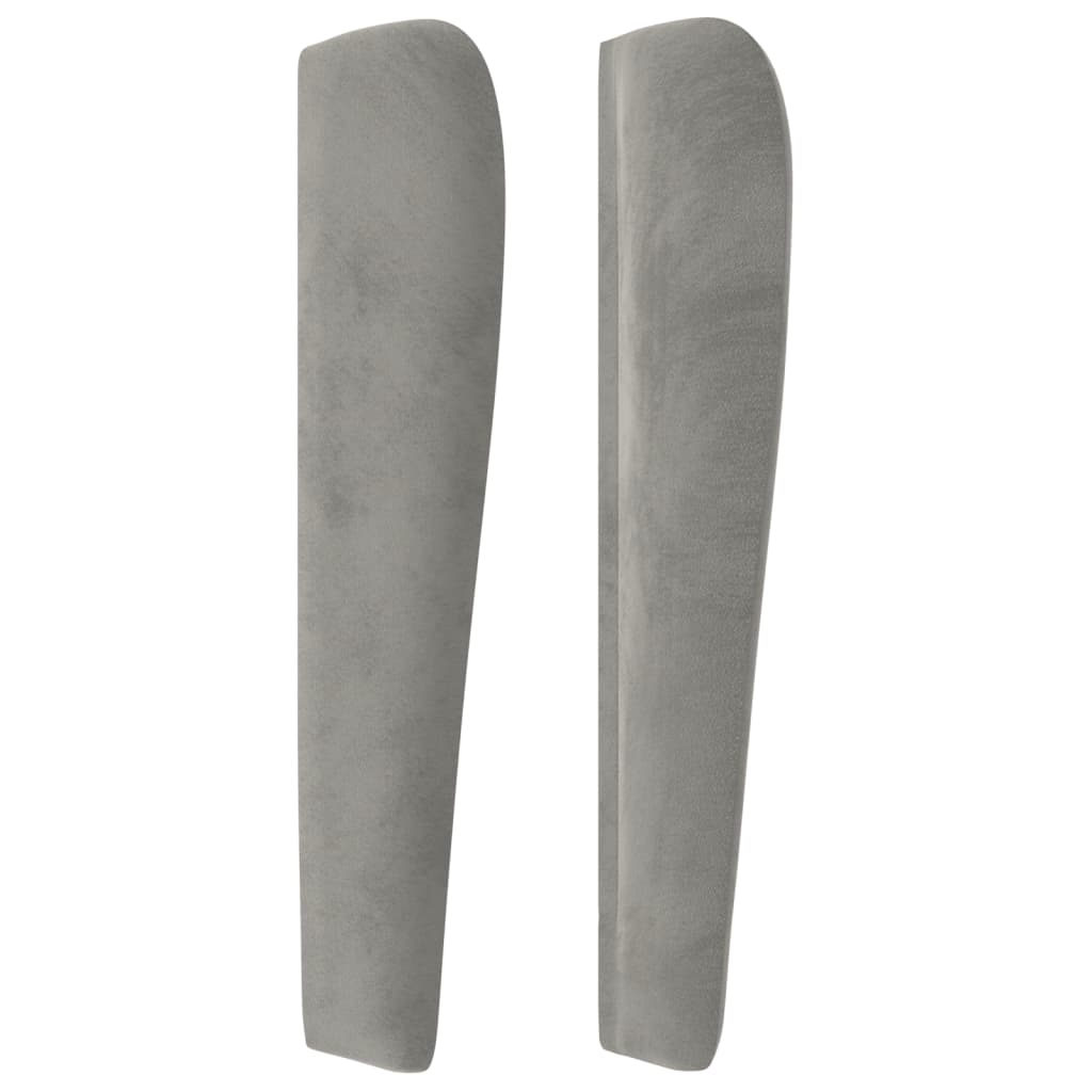 vidaXL Tăblie de pat cu aripioare gri deschis 103x23x118/128cm catifea vidaXL Tăblie de pat cu aripioare gri deschis 103x23x118/128cm catifea