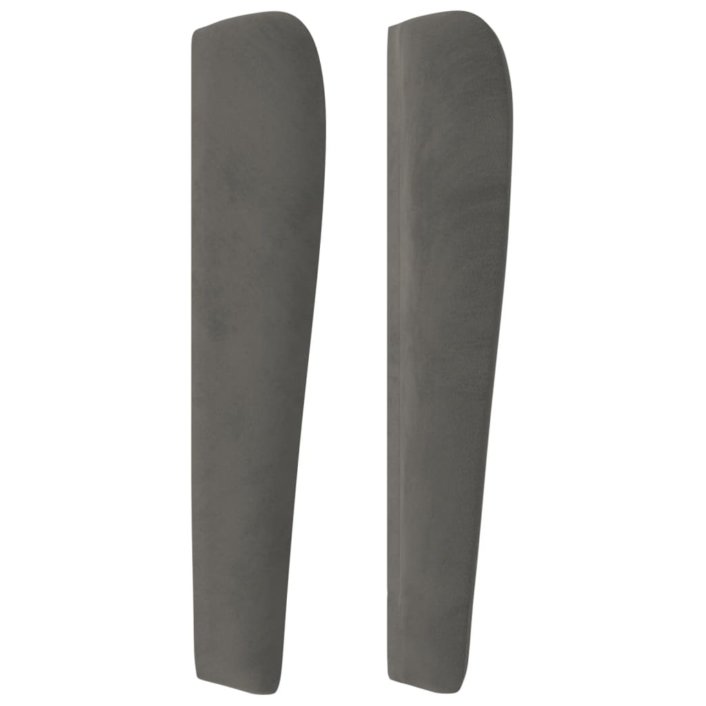 vidaXL Tăblie de pat cu aripioare gri închis 147x23x118/128 cm catifea