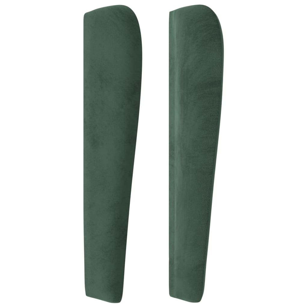 vidaXL Tăblie pat cu aripioare verde închis 203x23x118/128cm catifea vidaXL Tăblie pat cu aripioare verde închis 203x23x118/128cm catifea