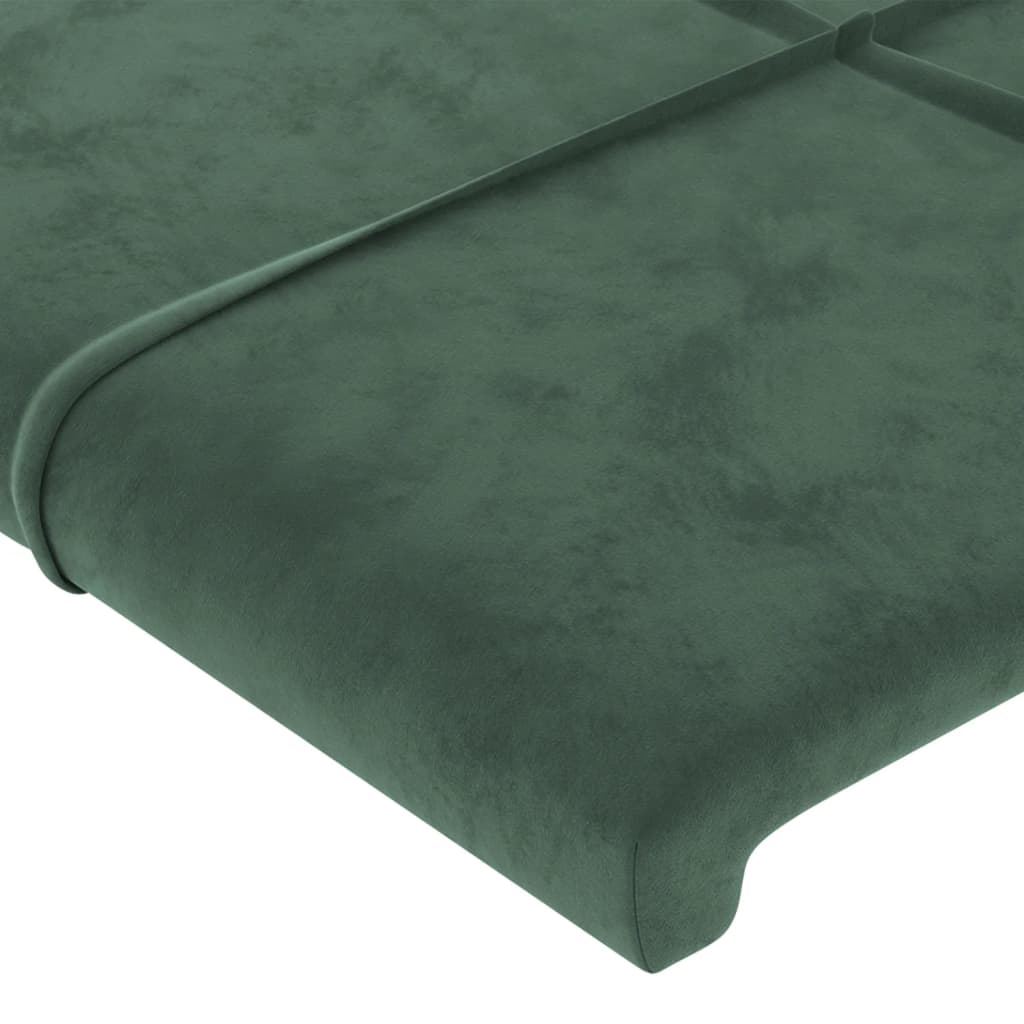 vidaXL Tăblie pat cu aripioare verde închis 203x23x118/128cm catifea vidaXL Tăblie pat cu aripioare verde închis 203x23x118/128cm catifea