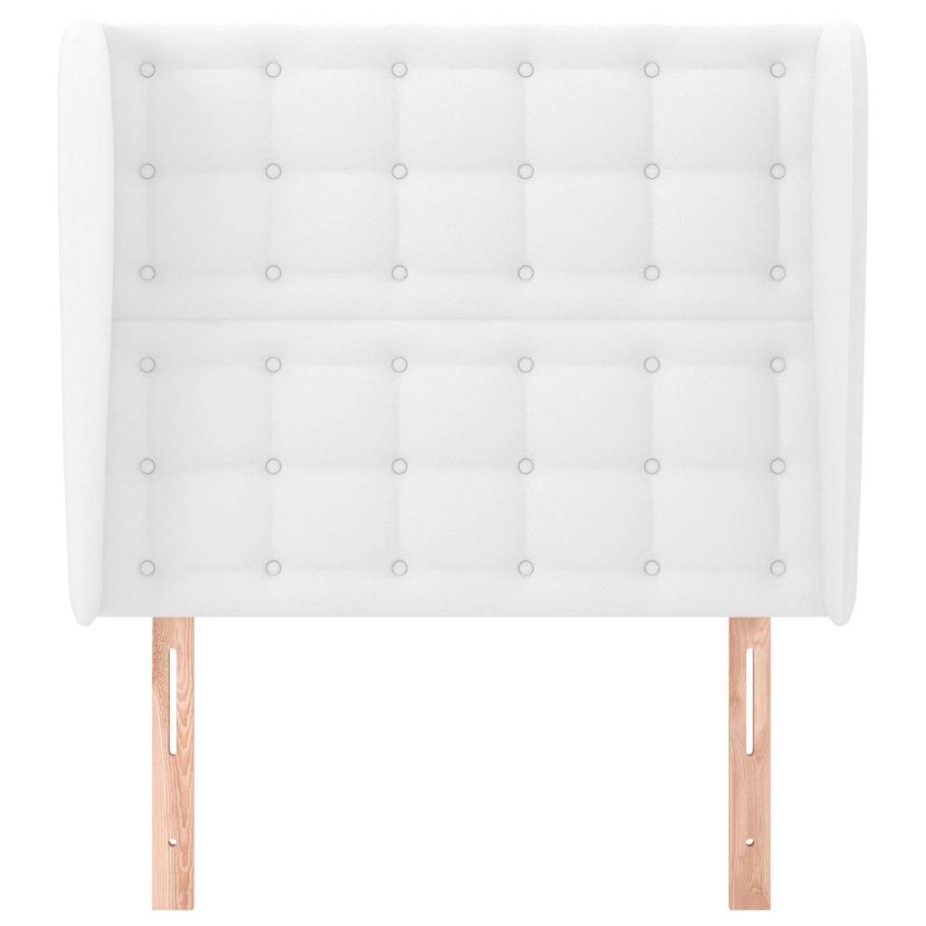 vidaXL Tăblie de pat cu aripioare, alb, 83x23x118/128 cm, piele eco