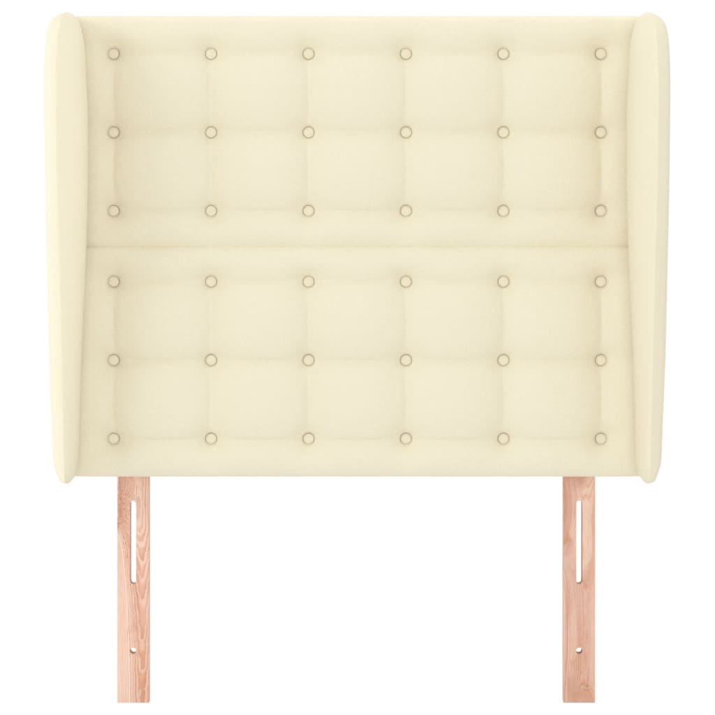 vidaXL Tăblie de pat cu aripioare, crem, 83x23x118/128 cm, piele eco