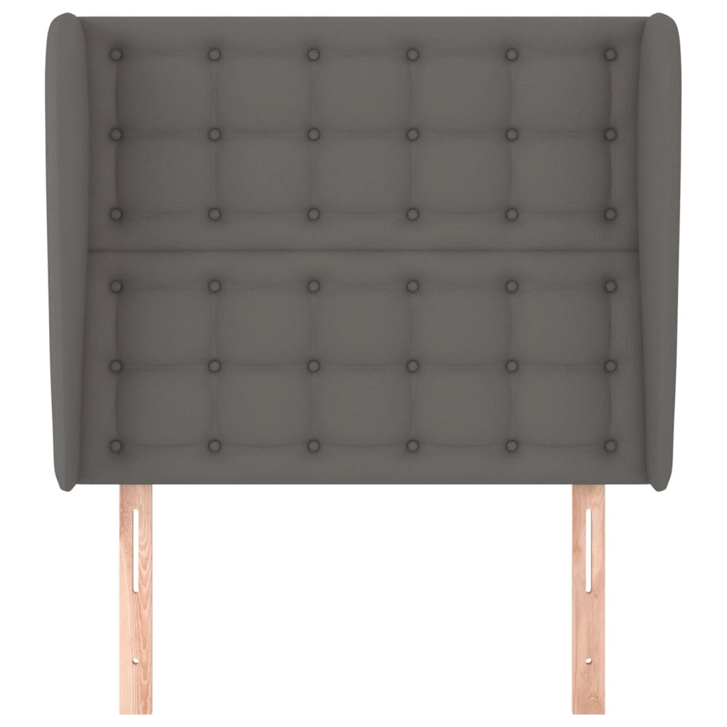 vidaXL Tăblie de pat cu aripioare, gri, 83x23x118/128 cm, piele eco