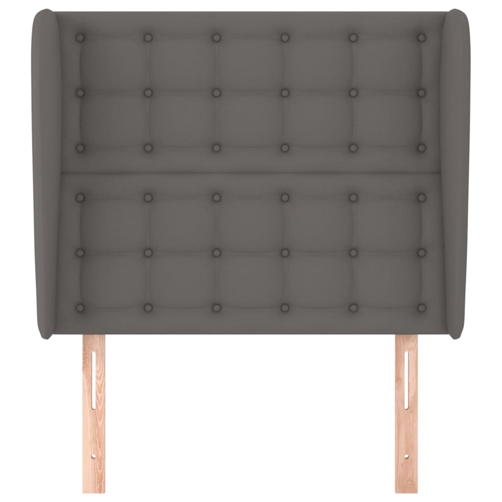 vidaXL Tăblie de pat cu aripioare gri 93x23x118/128 cm piele eco