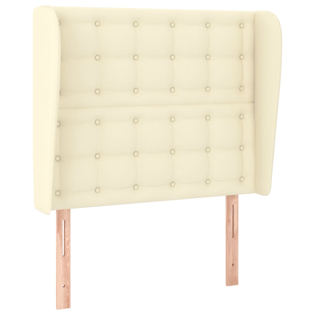 vidaXL Tăblie de pat cu aripioare, crem, 103x23x118/128 cm, piele eco