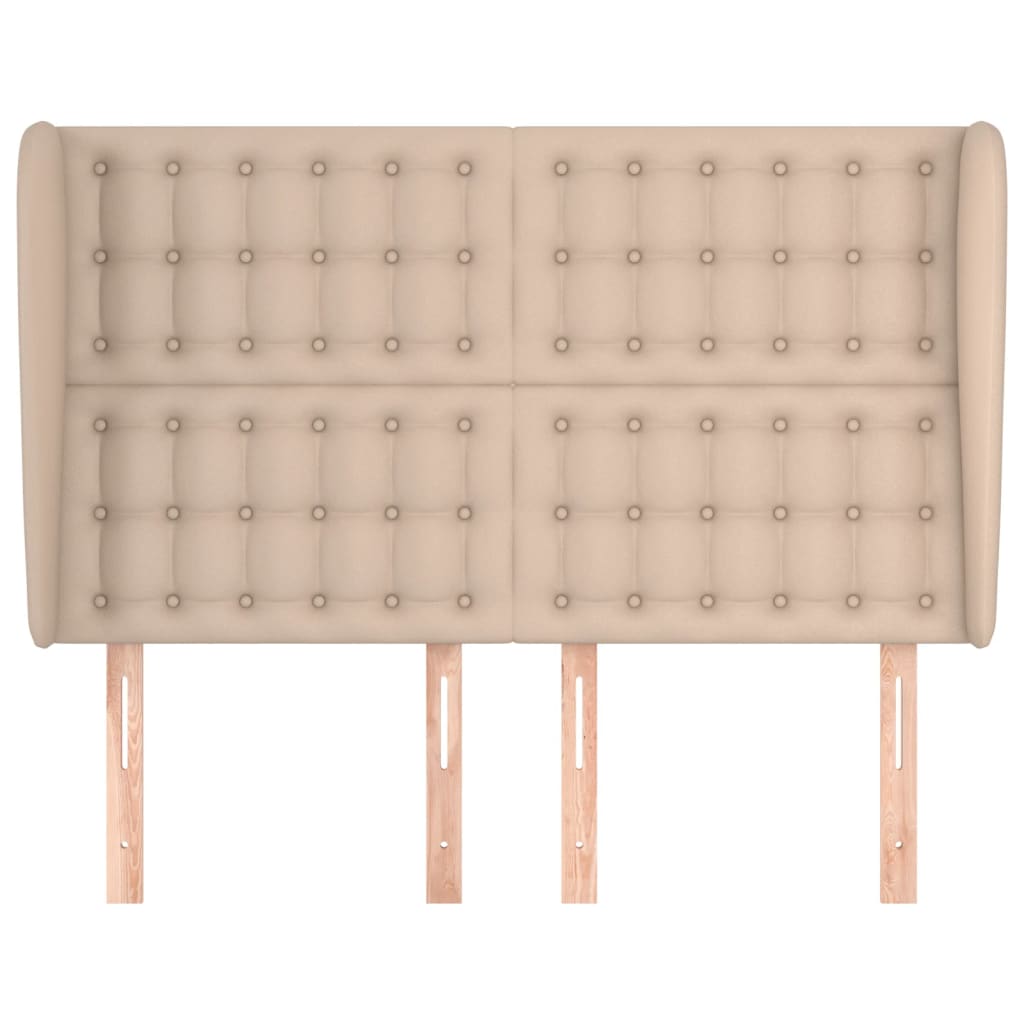 vidaXL Tăblie pat cu aripioare cappuccino 147x23x118/128 cm piele eco